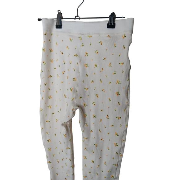 New Skims Cotton Rib Leggings XS Marigold Rosebud Print Floral Lounge Pants - Picture 9 of 12